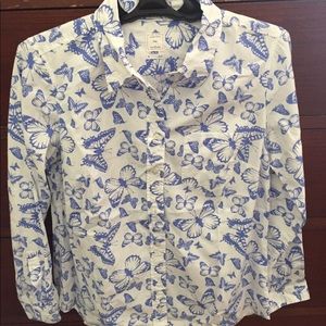 GAP butterfly print button up
